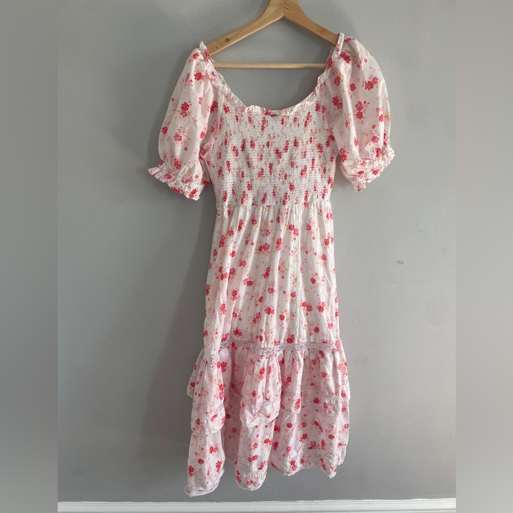 LOVESHACKFANCY x Target Cosette Smocked Puff Sleeve Tiered Dress Size S - Picture 5 of 5